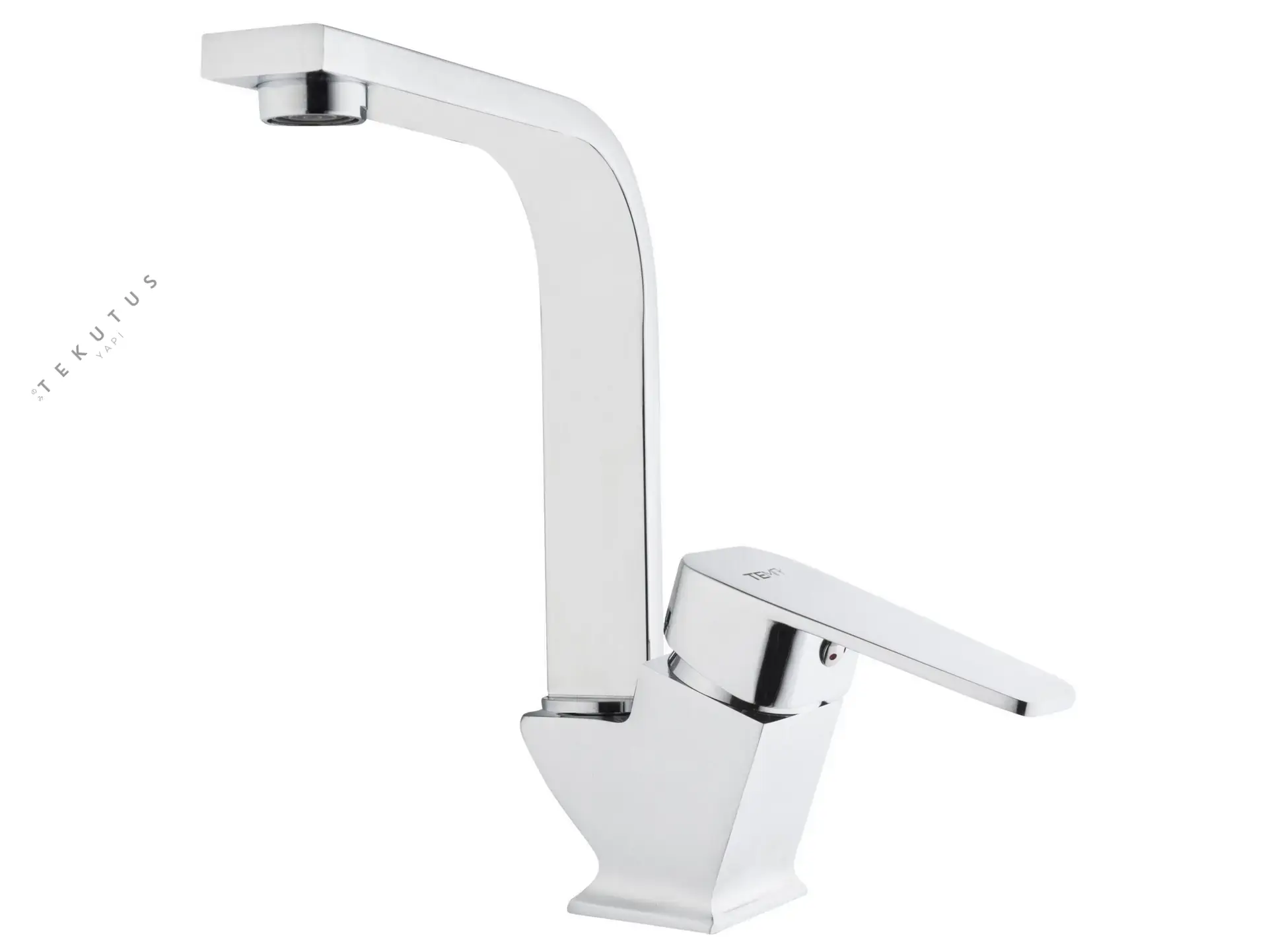 Tema Kare 61012-L Slim Kuğu Lavabo Bataryası Krom Q-35